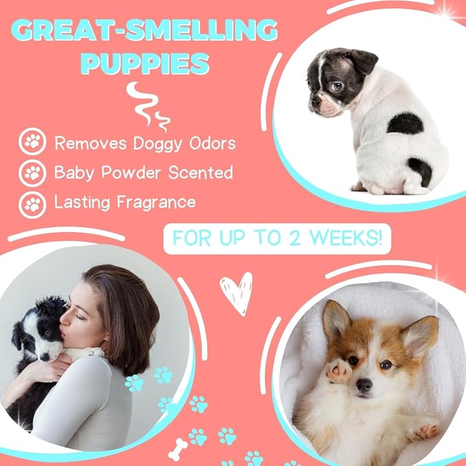 Natural Puppy Shampoo and Conditioner Tear Free with Aloe Vera, pH-Balanced Shampoo for Puppies, Tearless Dog Shampoo and Conditioner, Puppy Wash Sensitive Skin 26.4 Oz (6 Pack)