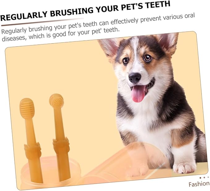 Pet Toothbrush Set for Dogs and Cats Toothbrushes with Box Lightweight and Portable Oral Care Tool for Healthy Teeth and Gums Non-Slip Handle for Comfortable Use