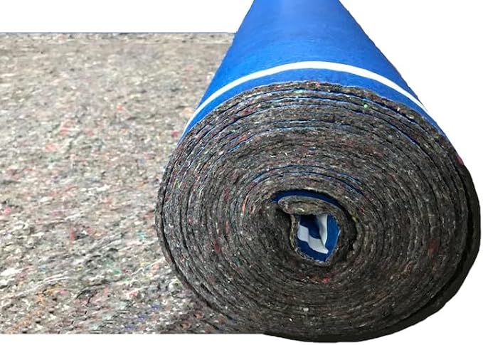 AMERIQUE 200SQFT Super Quiet Felt Underlayment Heavy Duty 3mm Padding with Vapor Barrier & Tape, Royal Blue, Pk of 2, 100SQFT Per Roll