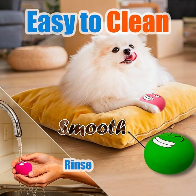Latex Squeaky Dog Toys for Small Dogs & Tiny Breeds, 2.2" Flat Ball | 2.2"*2.2"*1.3" Burger Shape Squeaky Dog Balls 8pcs, Puppy Squeak Toy with Squeaker, Soft Rubber Pet Toy Indoor & Outdoor