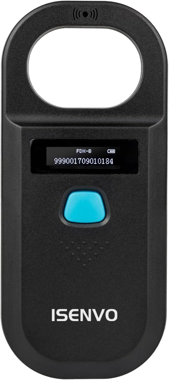 Pet Microchip Scanner, 15 Digit Pet Chip Scanner, Rechargeable(190A) | Support EMID FDX-B (ISO11784/11785) 134.2kHz/125kHz, Portable, Fast Scan, RFID Microchip Scanner for Animal/Pet/Pig/Dog/Cat