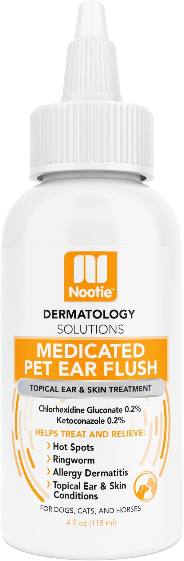 Nootie Dermatology Solutions- Ear Flush for Dogs & Cats, 4 oz