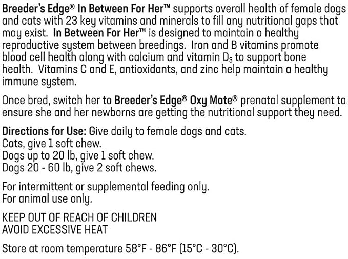 Breeder's Edge in Between for Her, for Breeding Cat & Small Dog 90ct
