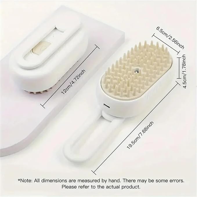 1pcs One - Click Spray Pet Brush For Cats & Dogs - Foldable & Rotatable - Ideal For Hair Combing, Bathing & Hair Removal(White)
