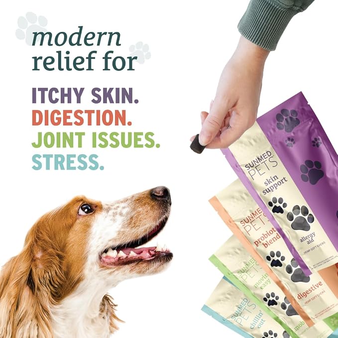 Sunmed Movin' Easy Hemp Pet Chews for Joint Health & Mobility – Omega-3, Green Lipped Mussels, 5mg Hemp Extract – Supports Flexibility & Comfort | Beef Liver & Sweet Potato, 40 Count