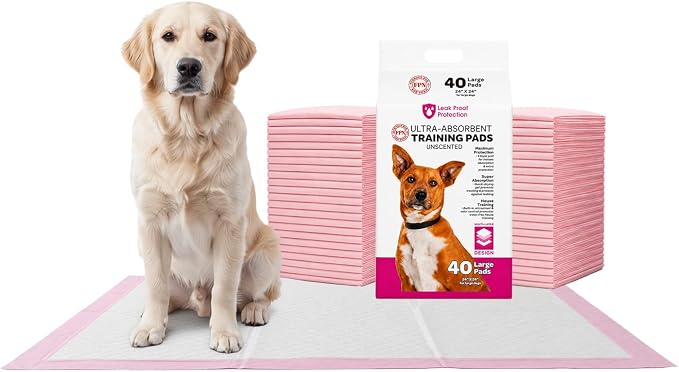 FPN Puppy Pads for Dogs 40 Count 24x24 Inch | Disposable Pee Pads for Dogs & Puppies | Dog Training Pads, Large Pet Training Pads for Potty Training & Indoor Use