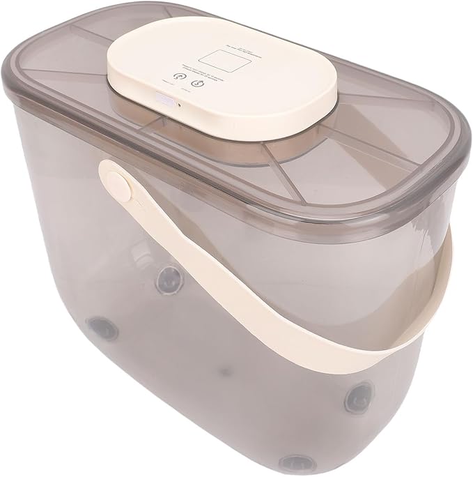 ZJchao VACUUM SEAL PET FOOD CONTAINER EFFICIENTLY KEEPS FOOD LARGE CAPACITY CAT DOG FOOD, LARGE, Grey