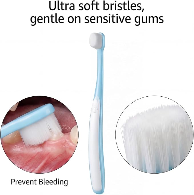 2 Pcs Puppy Toothbrush, Ultra Soft Mini Head Toothbrush for Small Dogs & Soft Dog Toothbrushes, Deep Dental Cleaning for Puppies, Kittens & Tiny Pets (Light Bue)
