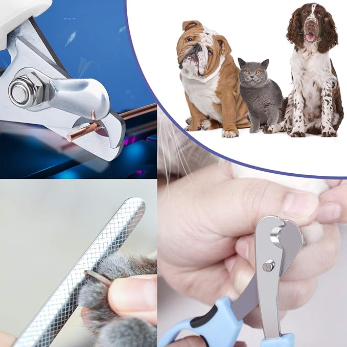 Pet Nail Clippers & Trimmers Set, Razor Sharp, Blue
