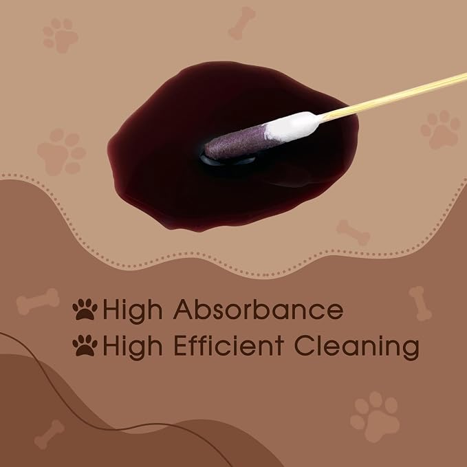 eyxformula Dog Ear Cleaning Swabs, Professional 6-Inch Bamboo Sticks