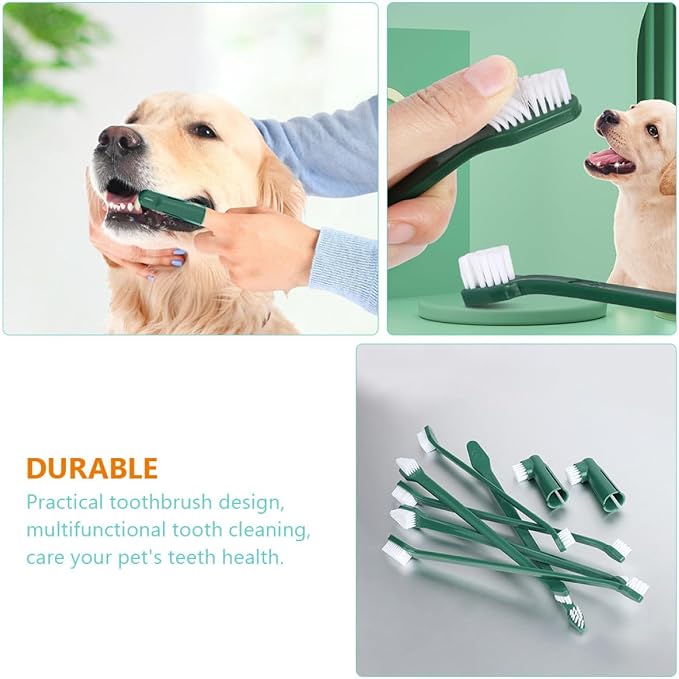 Luxshiny Dog Toothbrush Set with Dual-Head Design, Pet Finger Toothbrush and Puppy Oral Care Kit, Soft Bristles for Effective Teeth Cleaning, Suitable for Puppies and Adult Dogs
