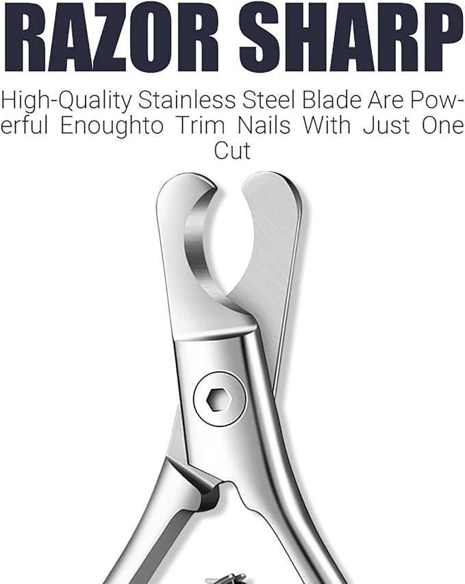 Pet Nail Clippers for Dogs & Cats, Ergonomic Grooming Tool
