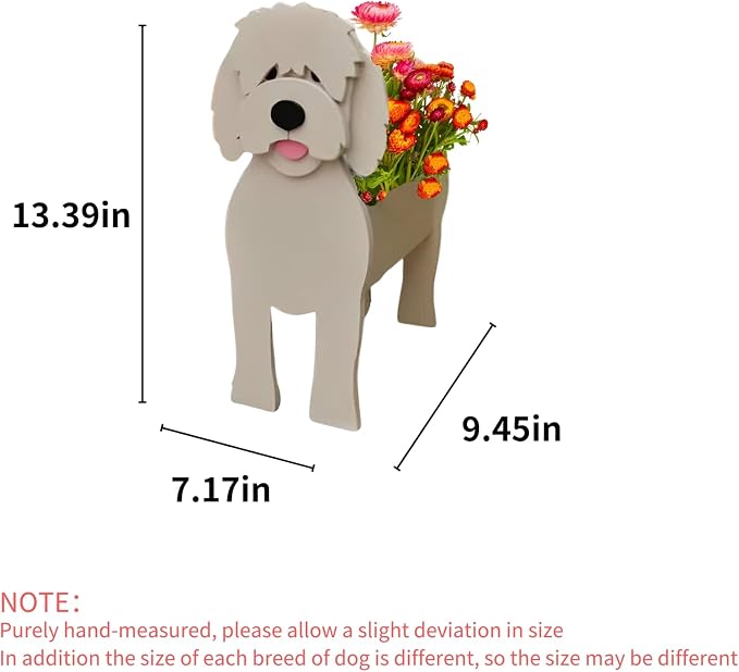 Golden Doodle Dog Planter Pots, Animal Shaped Flower Pot