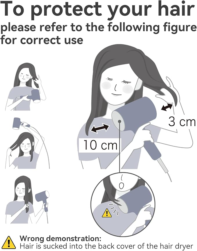 Hair Dryer with Diffuser, CONFU Blow Dryer for Curly Hair for Women Men | 21000PRM Travel Hair Dryer, Portable Lightweight Fast Drying Negative Ion Hairdryer for Home & Travel