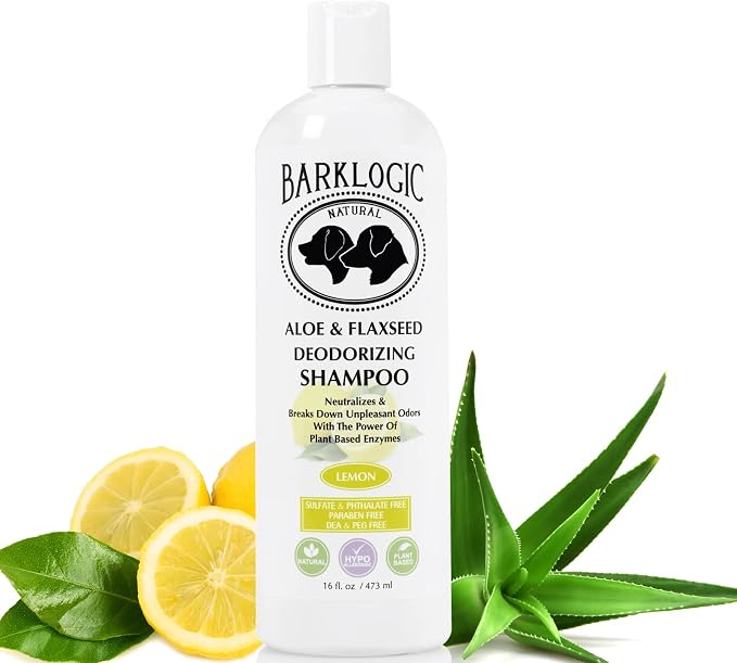 BarkLogic Dog & Puppy Deodorizing Shampoo, 16oz, Lemon, Made in USA
