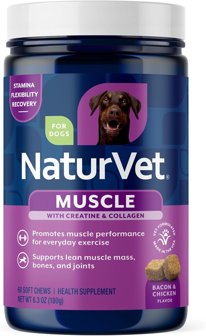 NaturVet Muscle Targeted Care Hip & Joint Supplement for Dogs - 60 Ct