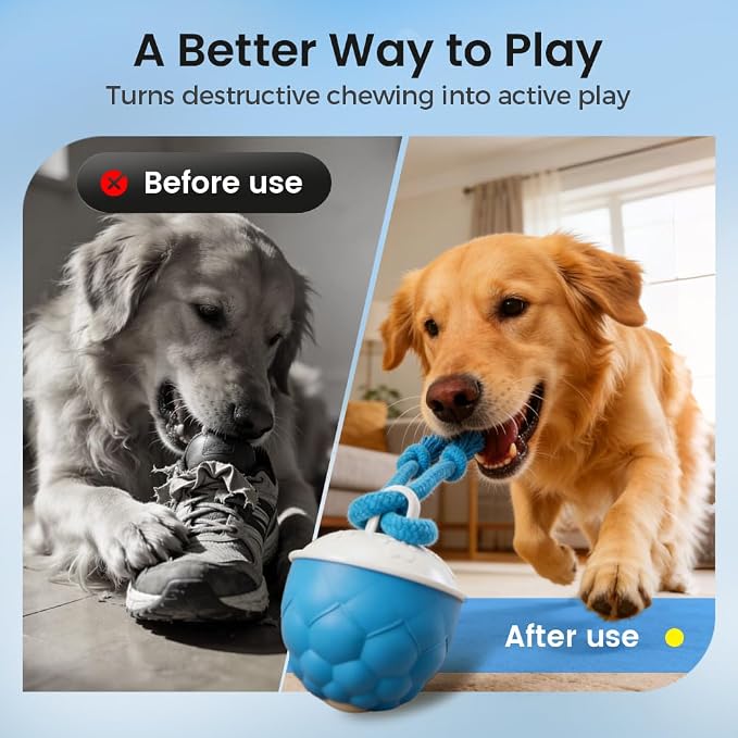 Interactive Dog Toys, 2026 New Smart Motion Pet Ball for Dogs, Interactive Dog Ball for Pets, Multi Functional Rope Dog Toy for Indoor Play (1, Red)