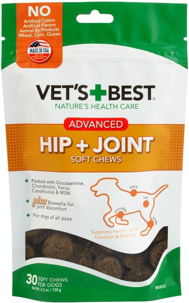 Vet's Best Advanced Hip & Joint Soft Chews for Dogs, 30 Day Supply