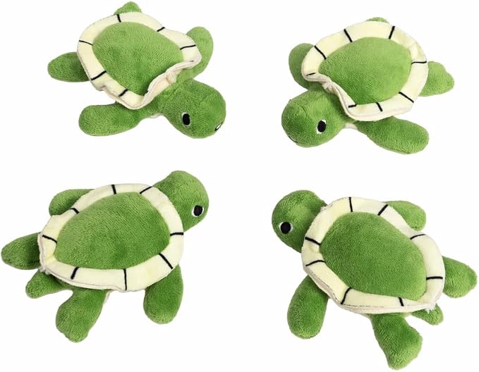 Hollypet Squeaky Hide and Seek Dog Toys for Small and Medium, 4 Turtles | Interactive Plush Stuffed Dog Squeak Toys for Small Medium Sized Dogs and Non-Aggressive Chewers, Puppy Teeth Clean Chew Toys