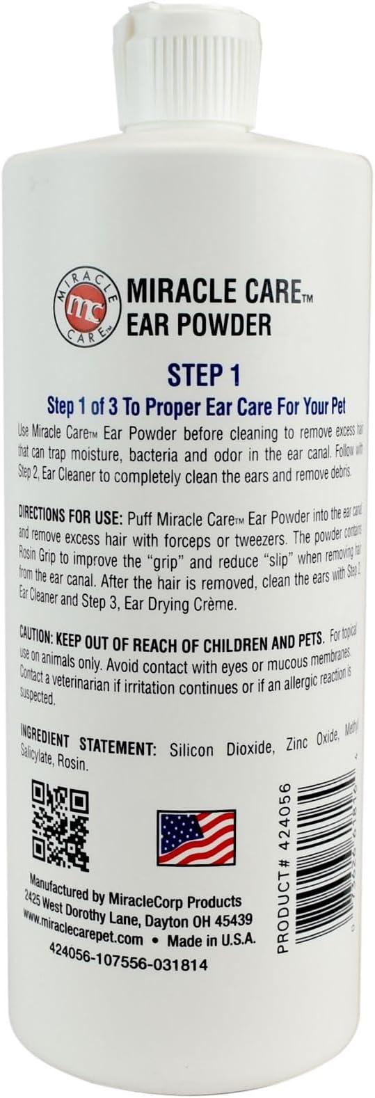 Miracle Care Ear Powder for Dogs and Cats, 96 Grams