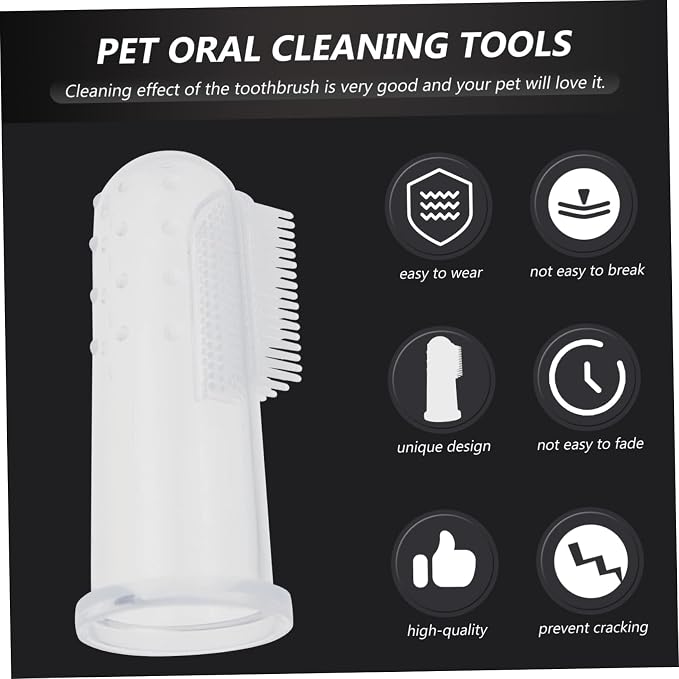 POPETPOP 10 Sets Silicone Pet Finger Toothbrushes for Dogs and Cats Ergonomic Soft Bristles for Cleaning Household Pet Dental Care Convenient Compact Design