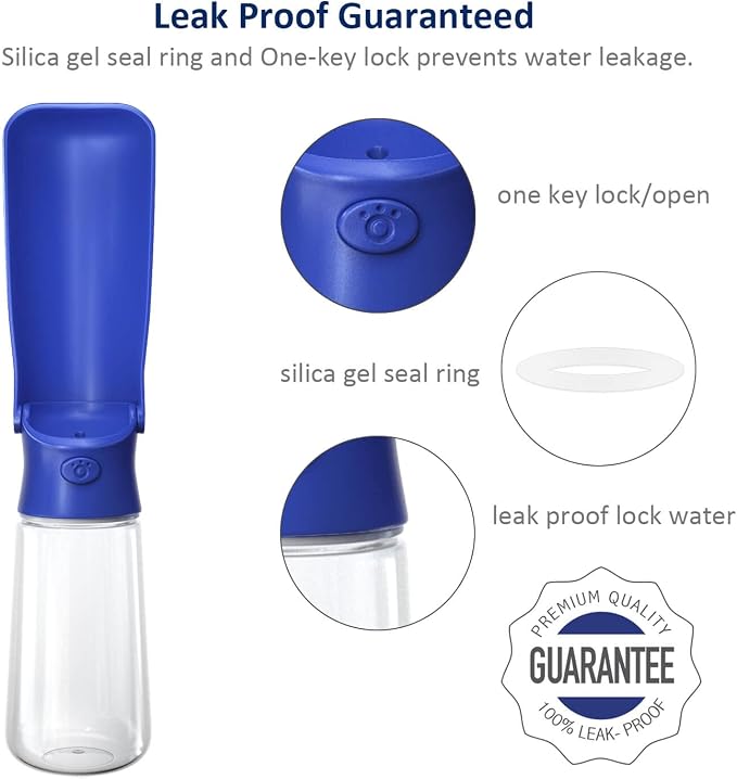 WePet Foldable Portable Dog Water Bottle with Drinking Feeder, 19oz