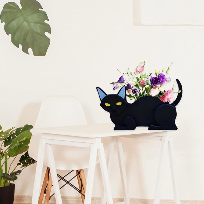 Black Cat Planter Pots, Animal Shaped Flower Pot