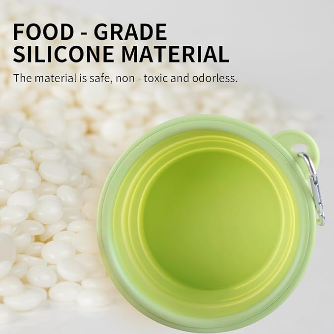 Collapsible Dog Bowls, 2 Pack, Macaron Violet & Green