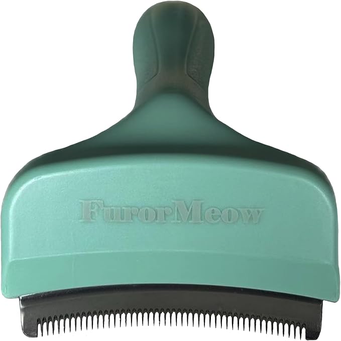 Pet Deshedding Tool with Curve Blade, Small, Small, Green