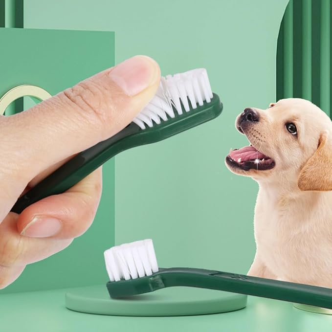 Luxshiny Dog Toothbrush Set with Dual-Head Design, Pet Finger Toothbrush and Puppy Oral Care Kit, Soft Bristles for Effective Teeth Cleaning, Suitable for Puppies and Adult Dogs
