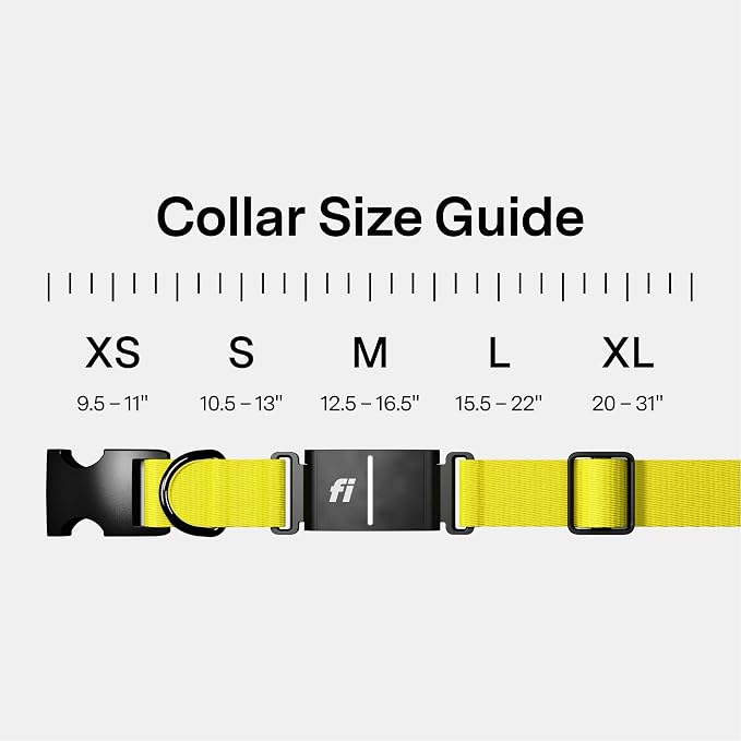 Fi Series 3+ GPS + Health Dog Collar, Yellow, Large, 12-Month Membership | Smart GPS dog collar with live tracking, health & behavior, Escape Alerts, LED light. Waterproof and Apple Watch compatible.
