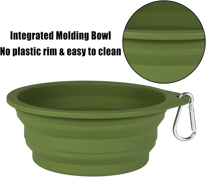SLSON Collapsible Dog Bowl, 2 Pack, 600ml, Navy Blue & Dark Green