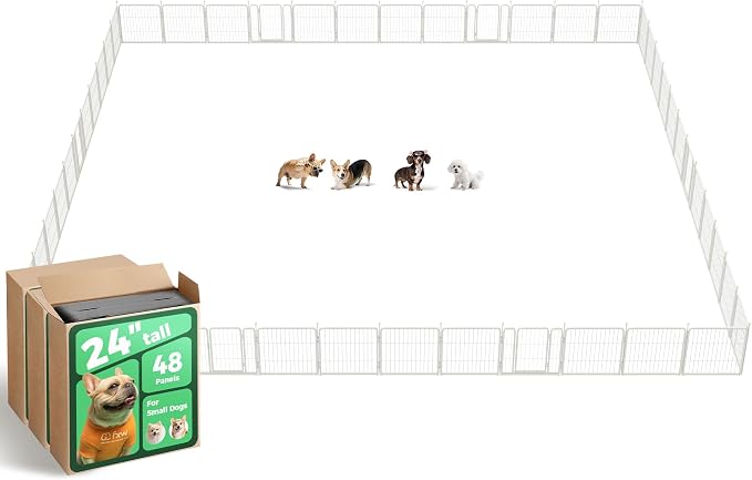 FXW Rollick Unleashed Dog Playpen, 24in, 48 Panels, Small/Puppy, White