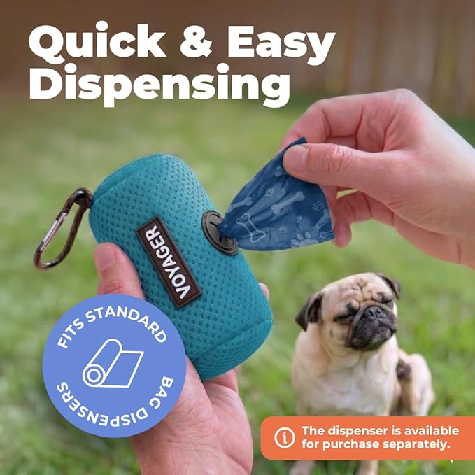 Best Pet Supplies Dog Poop Bags for Waste Refuse Cleanup, Doggy Roll Replacements for Outdoor Puppy Walking and Travel, Leak Proof and Tear Resistant, Thick Plastic - Loyal Blue, 240 Bags