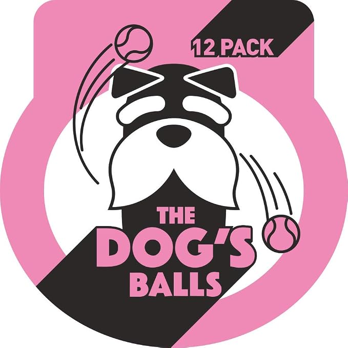 The Dog's Balls Dog Tennis Balls Tough 2.5" 12-Pack Pink Floats in Water | Our fetch balls combine non-abrasive felt exterior and a thicker rubber core Durable Dog Toy for Outdoor Play & Training