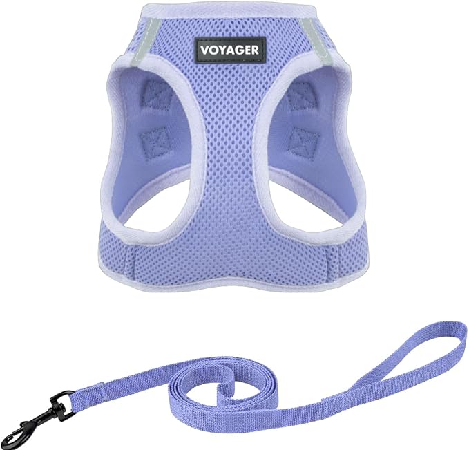 Voyager Step-in Pet Harness - All Weather Mesh, Adjustable Step in Harness for Cats and Dogs by Best Pet Supplies - 307 Set Lavender, XXS