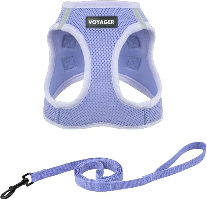 Voyager Step-in Pet Harness - All Weather Mesh, Adjustable Step in Harness for Cats and Dogs by Best Pet Supplies - 307 Set Lavender, XS
