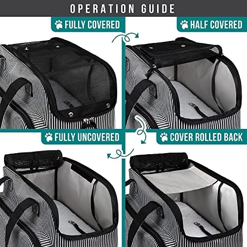 PetAmi Small Dog Purse Carrier, Airline Approved, Soft-Sided Tote, Stripe