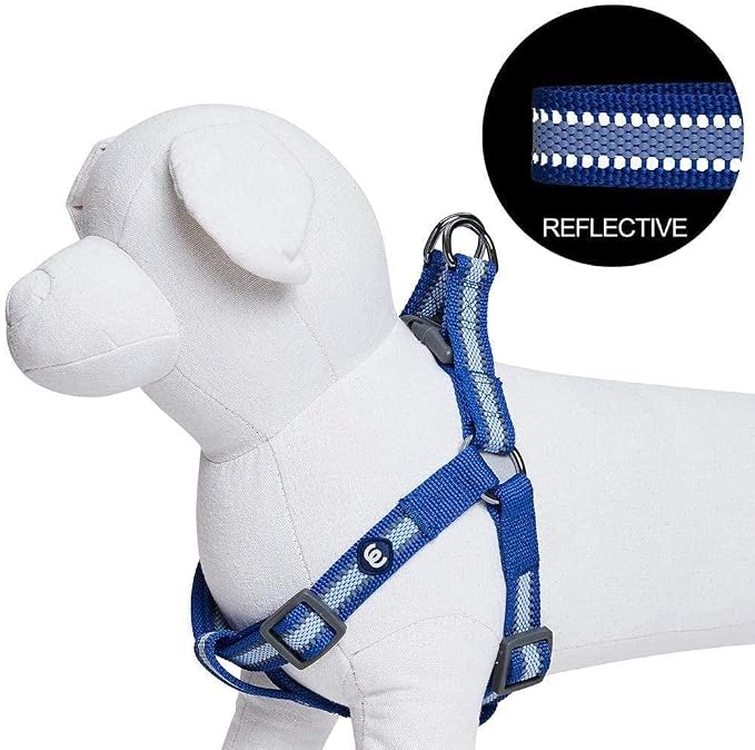 Blueberry Pet Essentials Step-in Reflective Back to Basics Dog Harness, Navy Blue, Chest Girth 16.5" - 21.5", Small, Adjustable Harnesses for Dogs