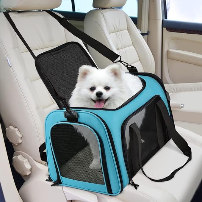 Henkelion Pet Carrier, Small/Medium Up to 15 lbs, Airline Approved, Blue