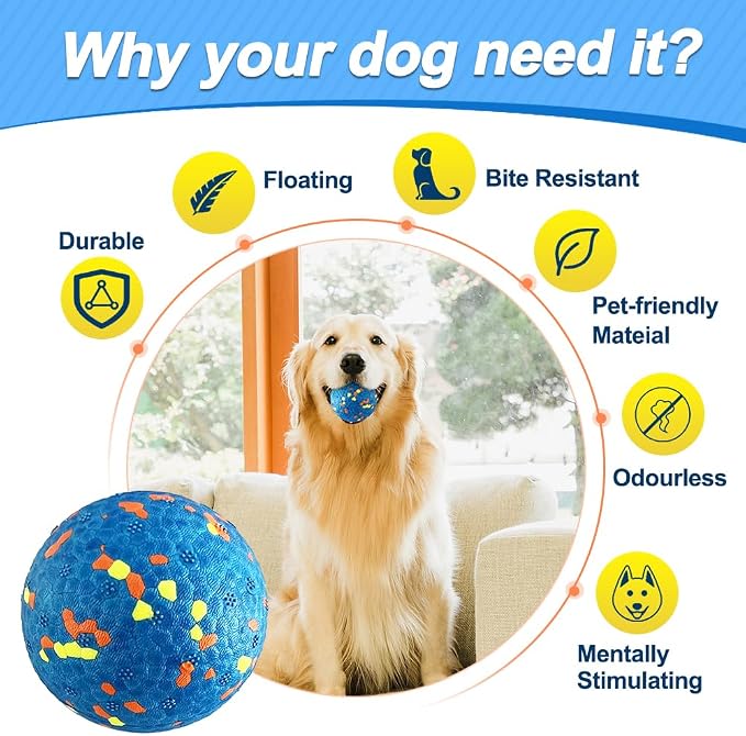 Mankoda Dog Balls, Indestructible Floating Tennis Balls, 3in, 8-Pack