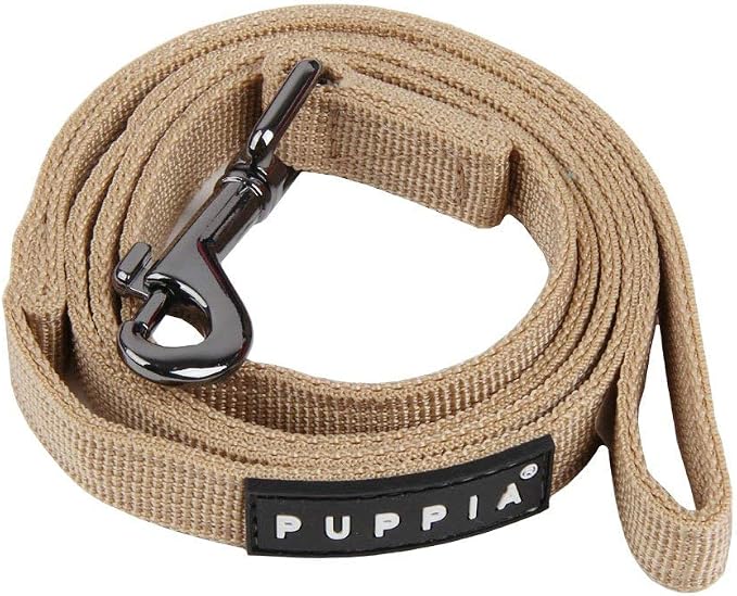 Puppia Two Tone Dog Lead Strong Durable Comfortable Grip Walking Training Leash for Small & Medium Dog, Beige, Medium