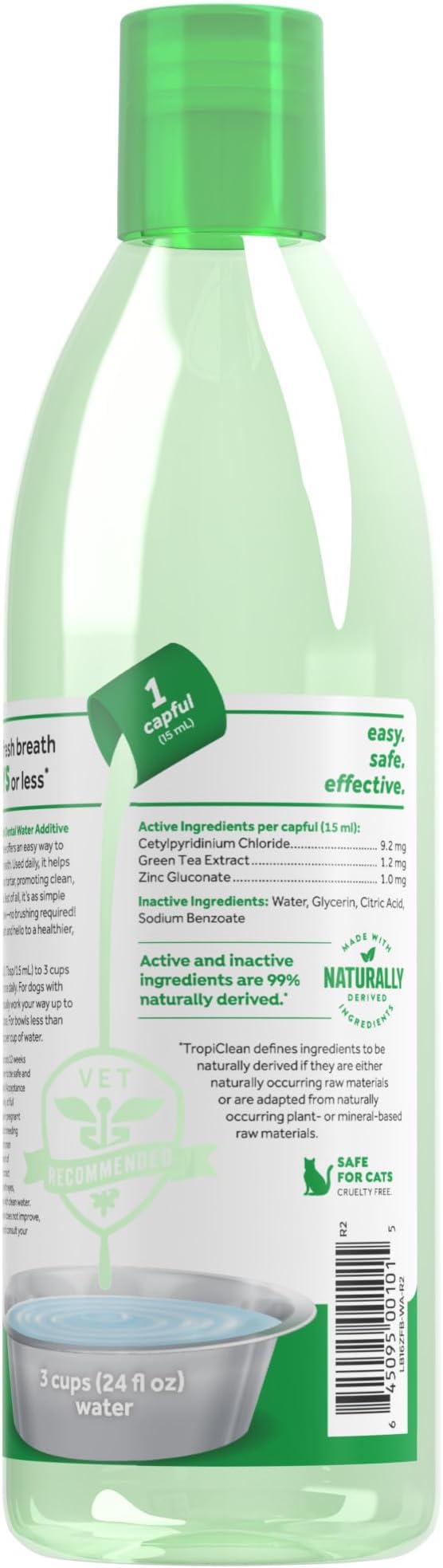 TropiClean Fresh Breath Water Additive for Dogs, Dog Breath Freshener, 16oz | Freshens Breath & Cleans Teeth | No Toothpaste or Toothbrush Required
