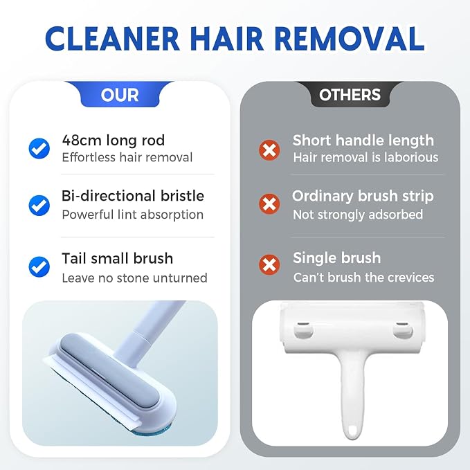Jiexily 4 in 1 Cat and Dog Hair Removal Brush, 2025 New Multifunctional Pet Hair Remover with Extendable Long Handle, Washable Pet Hair Removal Tool for Furniture, Couch, Carpet, Clothes (2 Pcs)