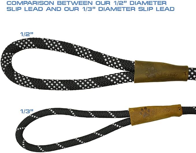 Max and Neo Rope Slip Lead Reflective 5 Foot - We Donate a Leash to a Dog Rescue for Every Leash Sold (5 FT x 1/3" Small Dog, Purple)
