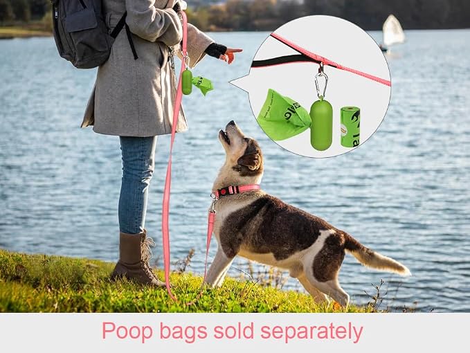 Taglory Reflective Dog Leash for Small Dogs, 3/4in x 4ft, Pink | Ideal for Night Walking, Strong for Sudden Pulls, Lightweight & Gentle on the Neck, Soft Padded Handle