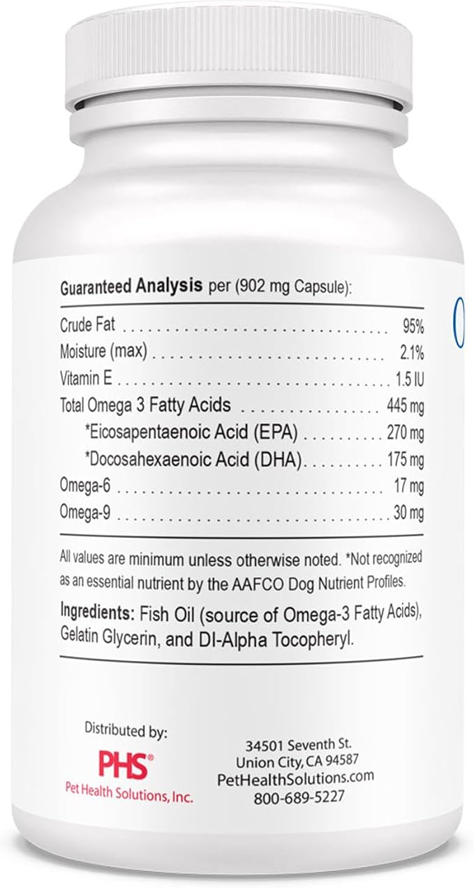 Omega-Caps HP Snip Tips for Cats & Smaller Dogs - Omega 3, EPA, DHA, Vitamins, Minerals, Antioxidants - Support Immune System, Joints, Heart, and Brain - 60 Capsules