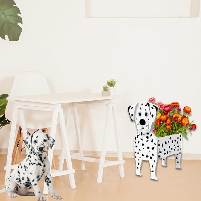 Dalmatian Dog Planter Pots, Animal Shaped Flower Pot