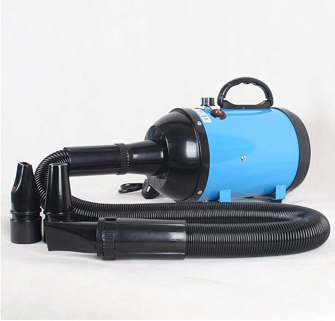 Dog Hair Dryer Dog Grooming Blaster 2600W Dogs Hairdryer, Low Noise 50Db Professional Blower with Gear Temperature and Flexible Hose for Cats and Pets Large and Small (Color : Blue)