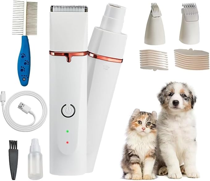 Dog Grooming Clippers Kit, 4-in-1 Electric Cat Trimmer Tools
